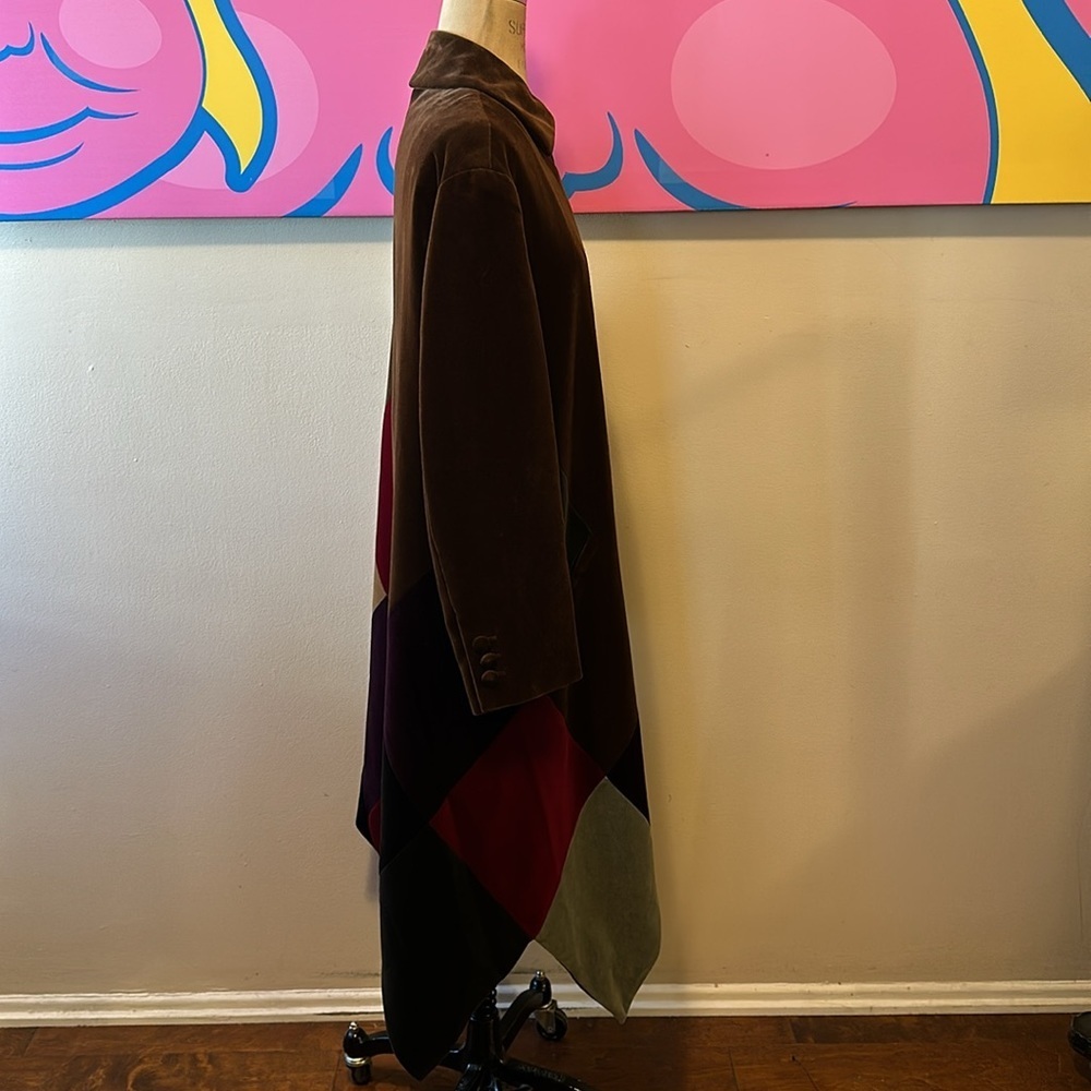 Moschino Couture Brown Patchwork Harlequin Velvet Coat - Picture 5 of 16
